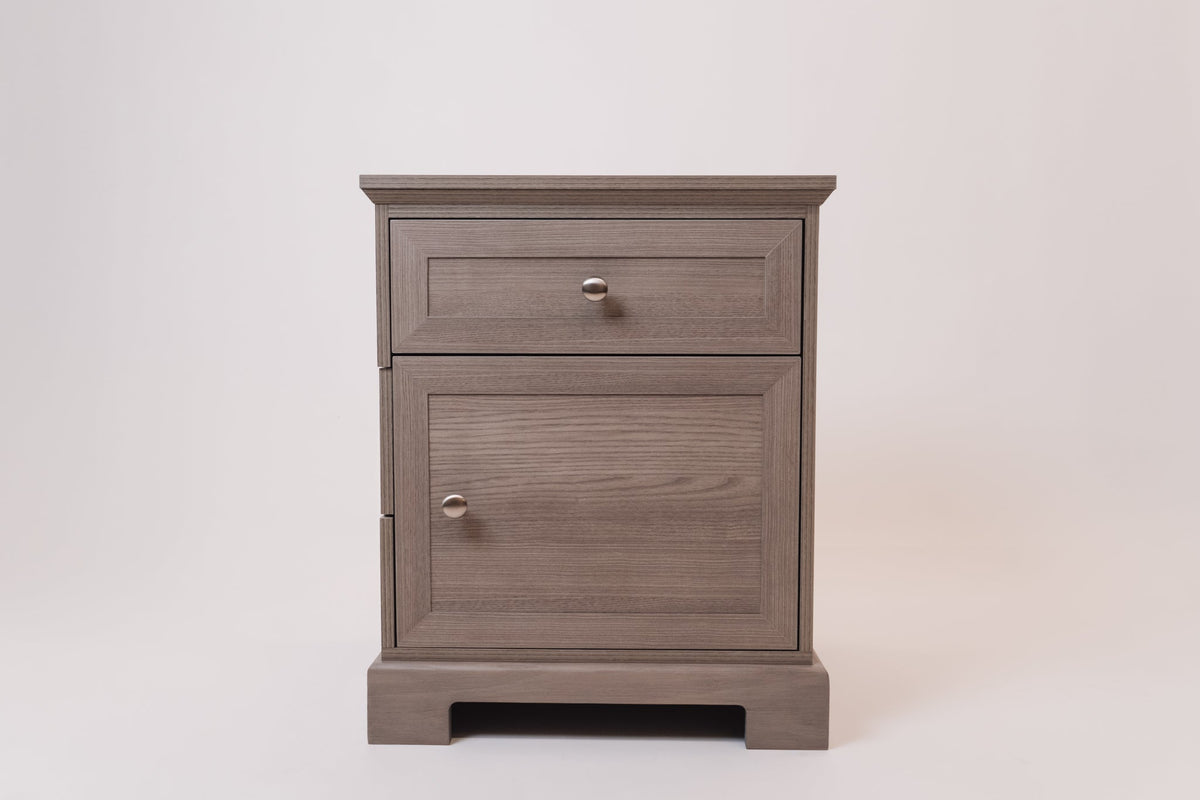 Manufactured Wood and Laminate C-PAP Nightstand, Charleston Gray