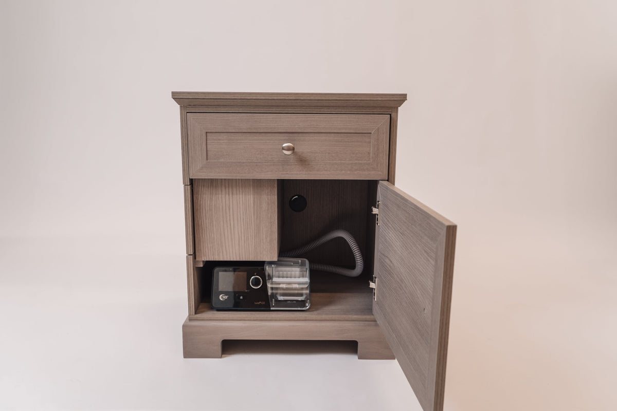 Charleston Gray C-PAP Nightstand in Manufactured Wood and Laminate – view 4