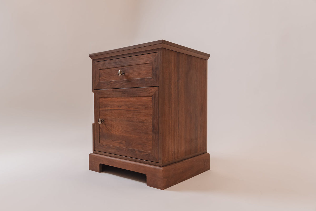 Manufactured Wood and Laminate Charleston Nightstand with Walnut