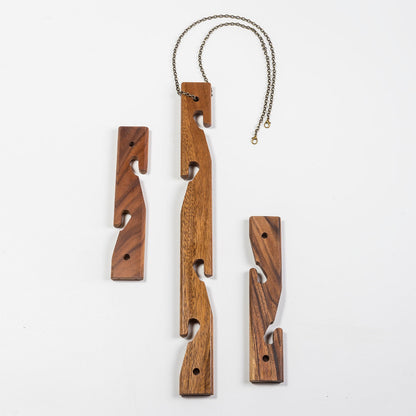 Acacia Wood 6-Pot Hanging Plant Holder, 3-Piece Set – view 2