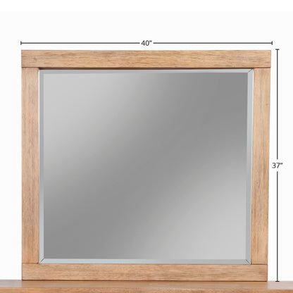 Easton Dresser and Mirror Set in Sand with Dovetail Drawers – view 6