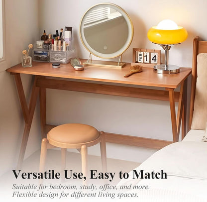 47-Inch Natural Oak Industrial Solid Wood Desk with K-Shaped Legs – view 9