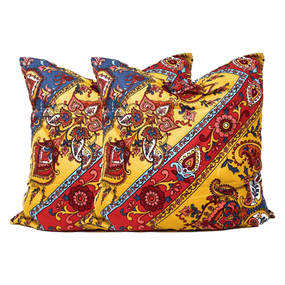 Polyester Paisley Chevron Cushion Cover Set, 18x18