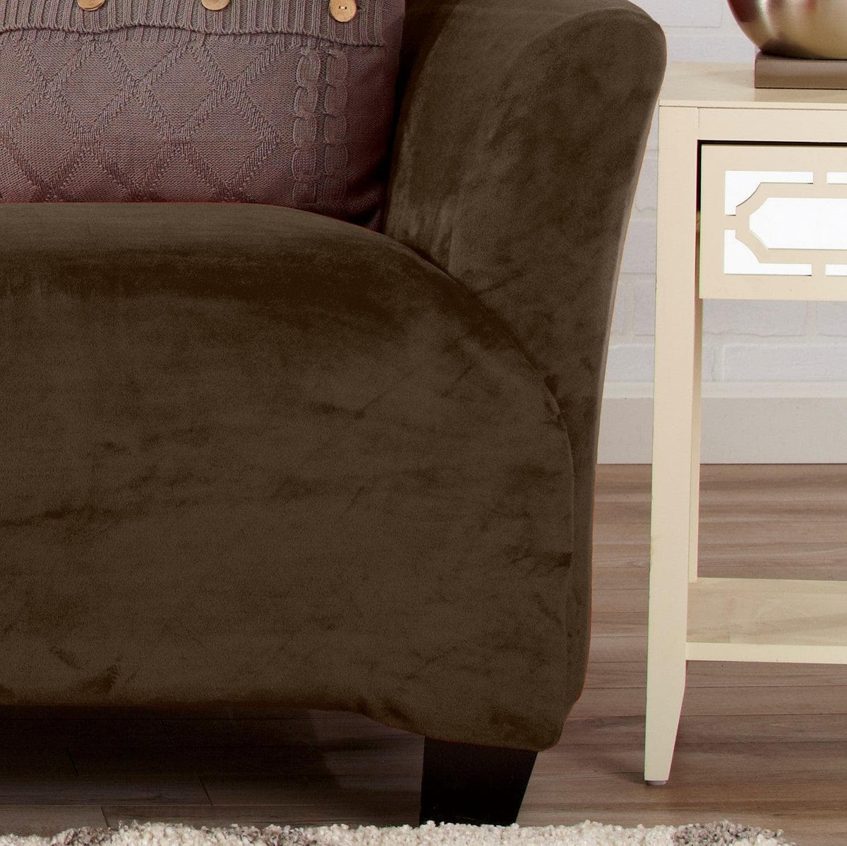 Velvet Stretch Slipcover – Gale Collection Form-Fit Sofa Cover – view 72