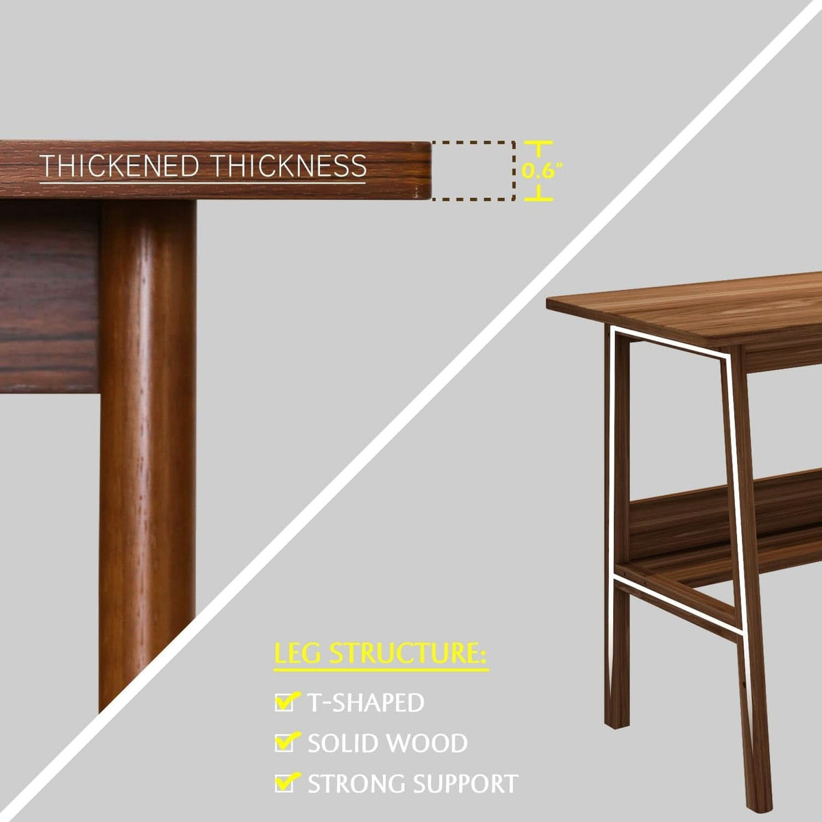 79-Inch Walnut Two-Person Desk, Extended Home Office Workstation – view 2