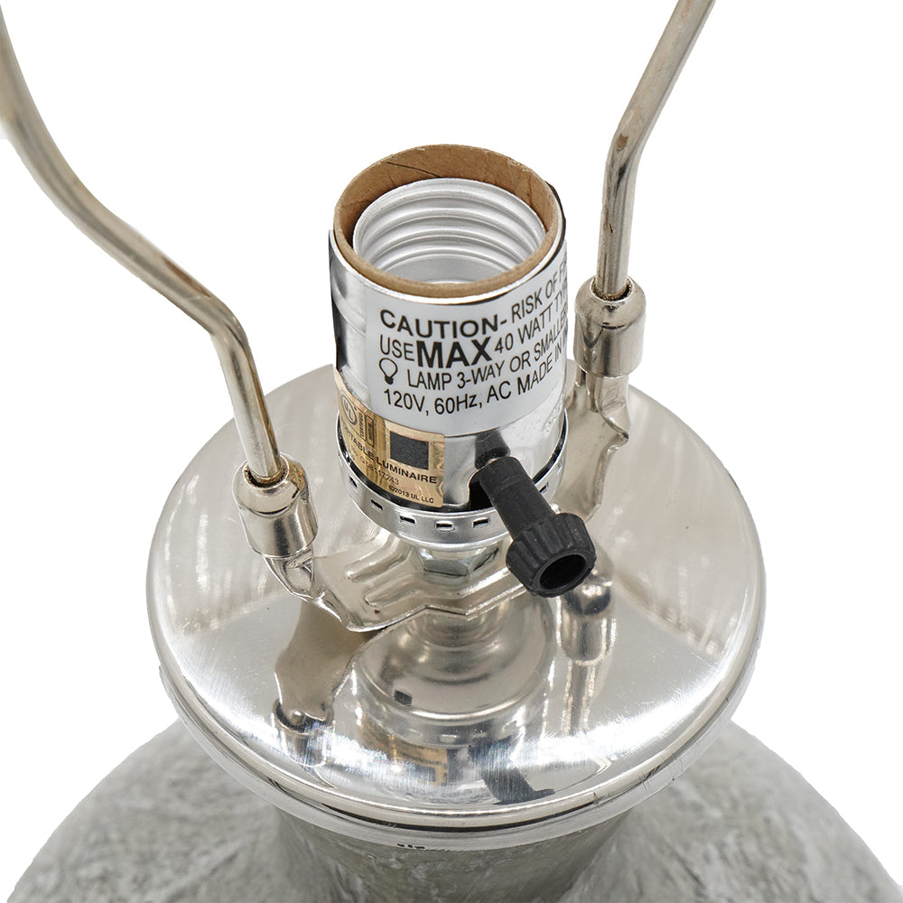 Hand-Finished Silver Mercury Glass Table Lamp with Linen Shade – view 4