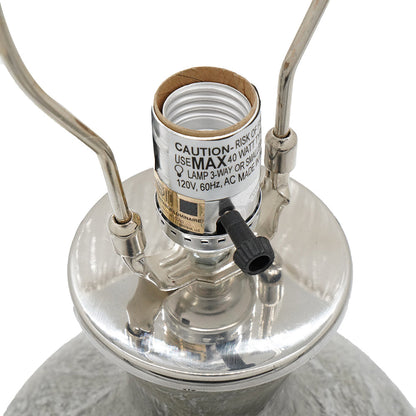 Hand-Finished Silver Mercury Glass Table Lamp with Linen Shade – view 4