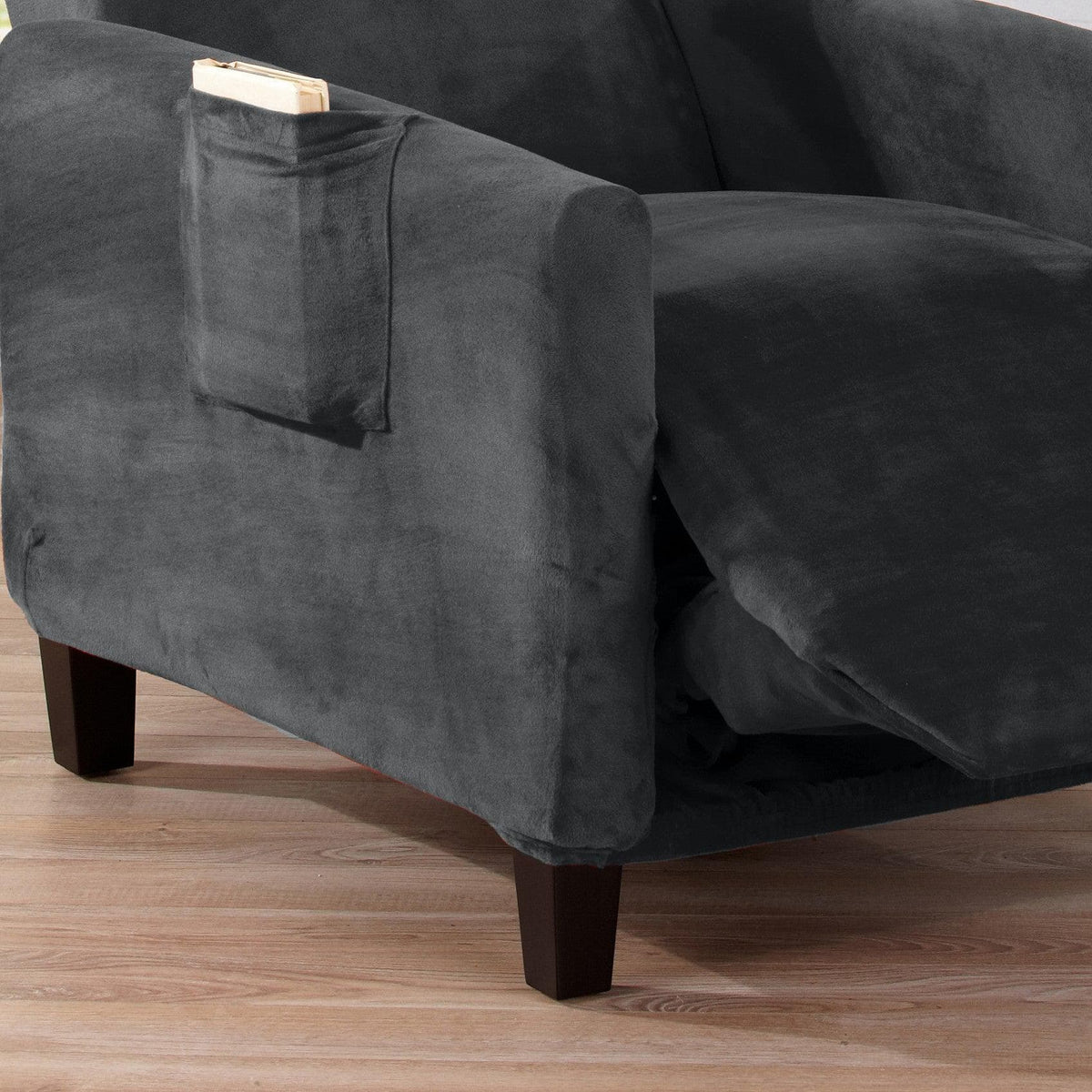 Velvet Stretch Slipcover – Gale Collection Form-Fit Sofa Cover – view 98