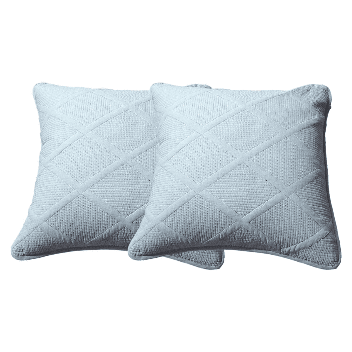 Seafoam Blue Diamond Matelasse Cotton Euro Sham and Cushion Covers – view 8