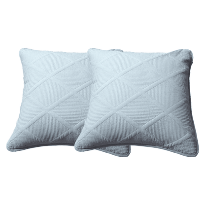 Seafoam Blue Diamond Matelasse Cotton Euro Sham and Cushion Covers – view 8