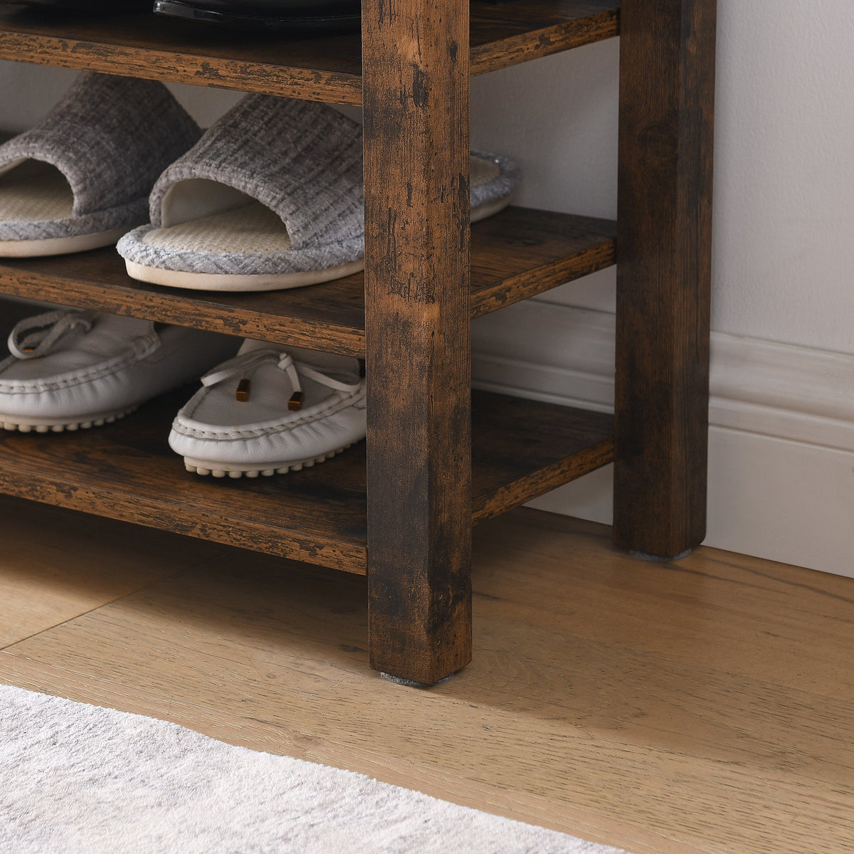Height-Adjustable Shoe-Changing Bench with Hidden Storage, Nordic Style – view 5