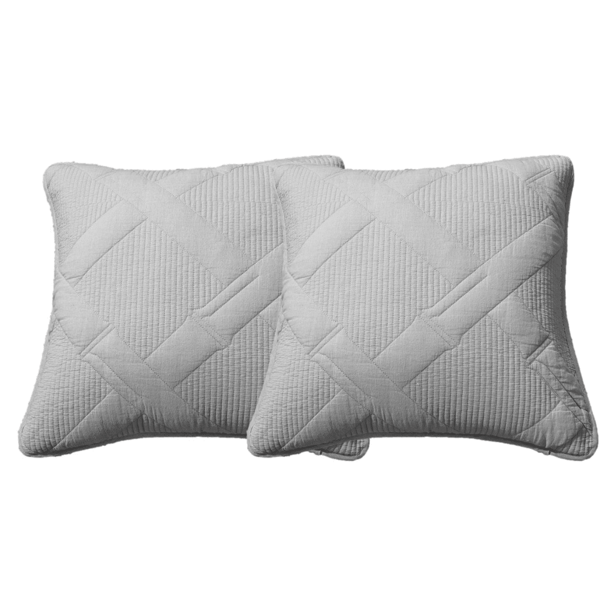 Light Grey Silver Diamond Quilted Cotton Euro Sham and Cushion Covers – view 9