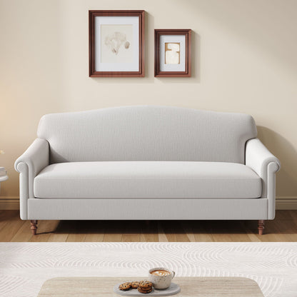 Rolled Arm 2-Seater Loveseat Sofa in Gray or Dark Gray Fabric – view 2