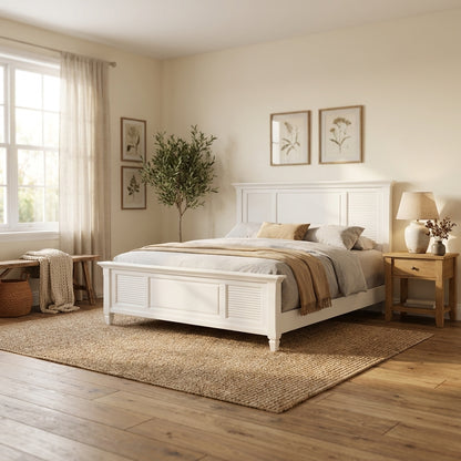 Winchester Shutter Panel Bed, White