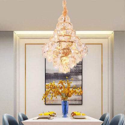 Clara Modern Gold Crystal Chandelier with Cascading Teardrops – view 13
