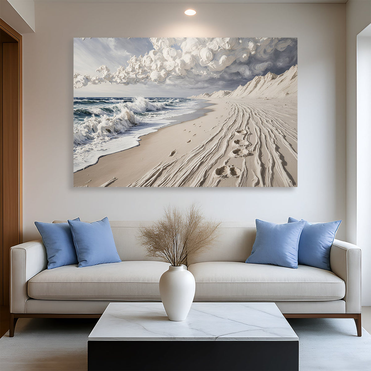 Footprints in the Sand Canvas Wall Art, Gallery Wrapped – view 3