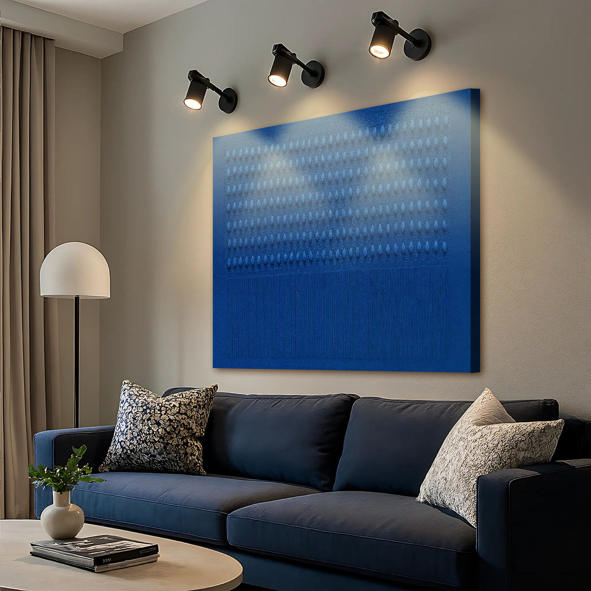 Minimalist Blue Gradient Abstract Square Canvas Wall Art – view 2