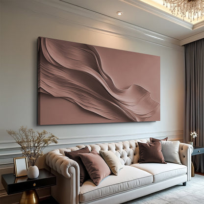 Warm Terracotta Minimalist Canvas Wall Art – Panoramic Gallery Wrap – view 2