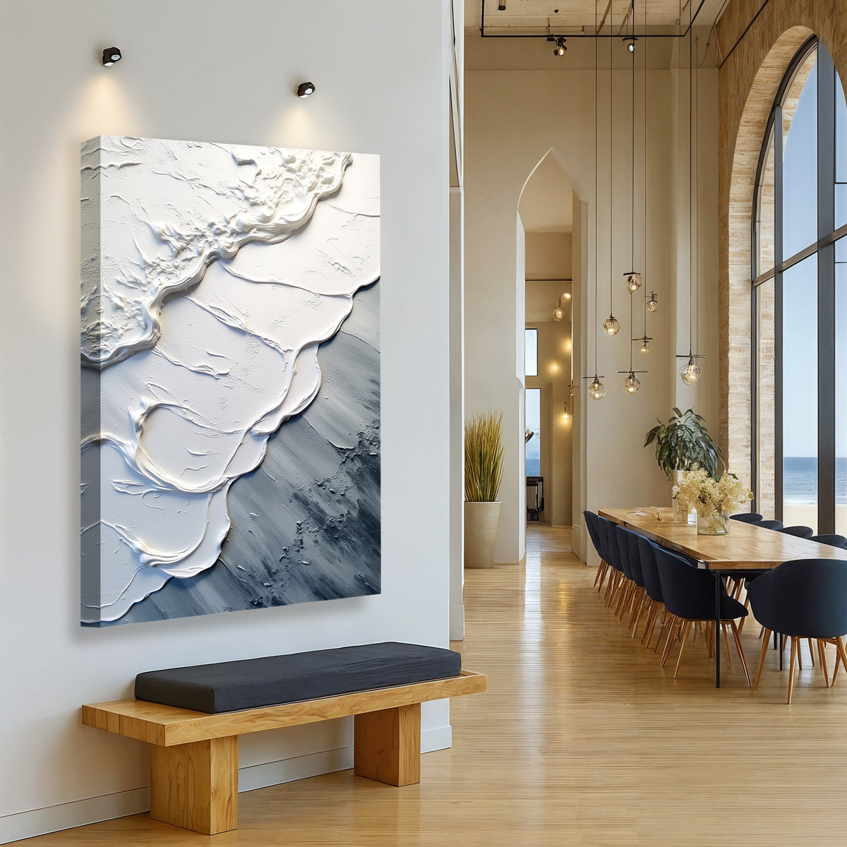 Abstract Minimalist Wave Canvas Wall Art II, Gallery Wrapped – view 5