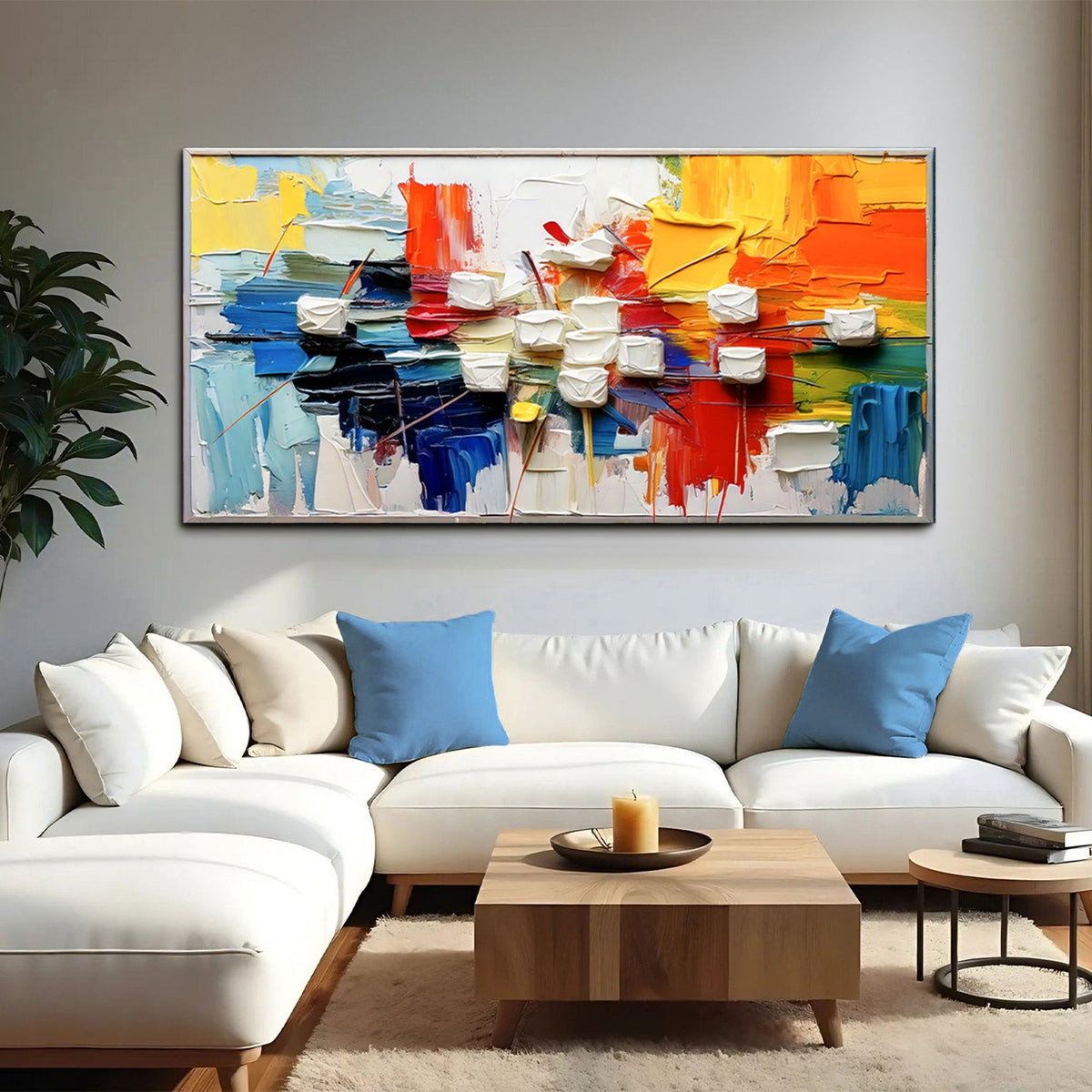 Urban Abstract Canvas Wall Art – Panoramic Gallery Wrapped Print – view 2
