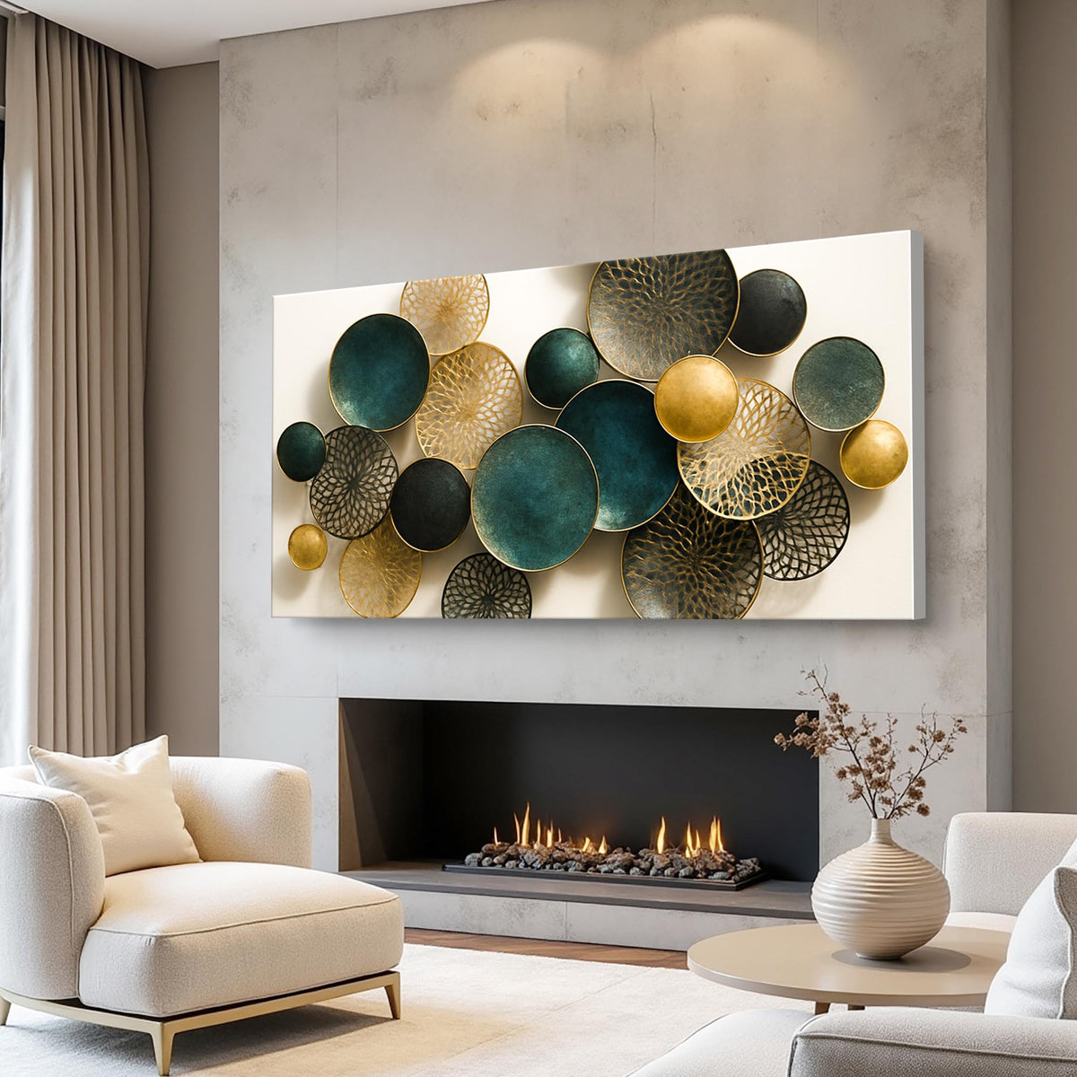 Lotus Leaf Abstract Canvas Wall Art VIII, Wide Gallery Wrapped – view 2