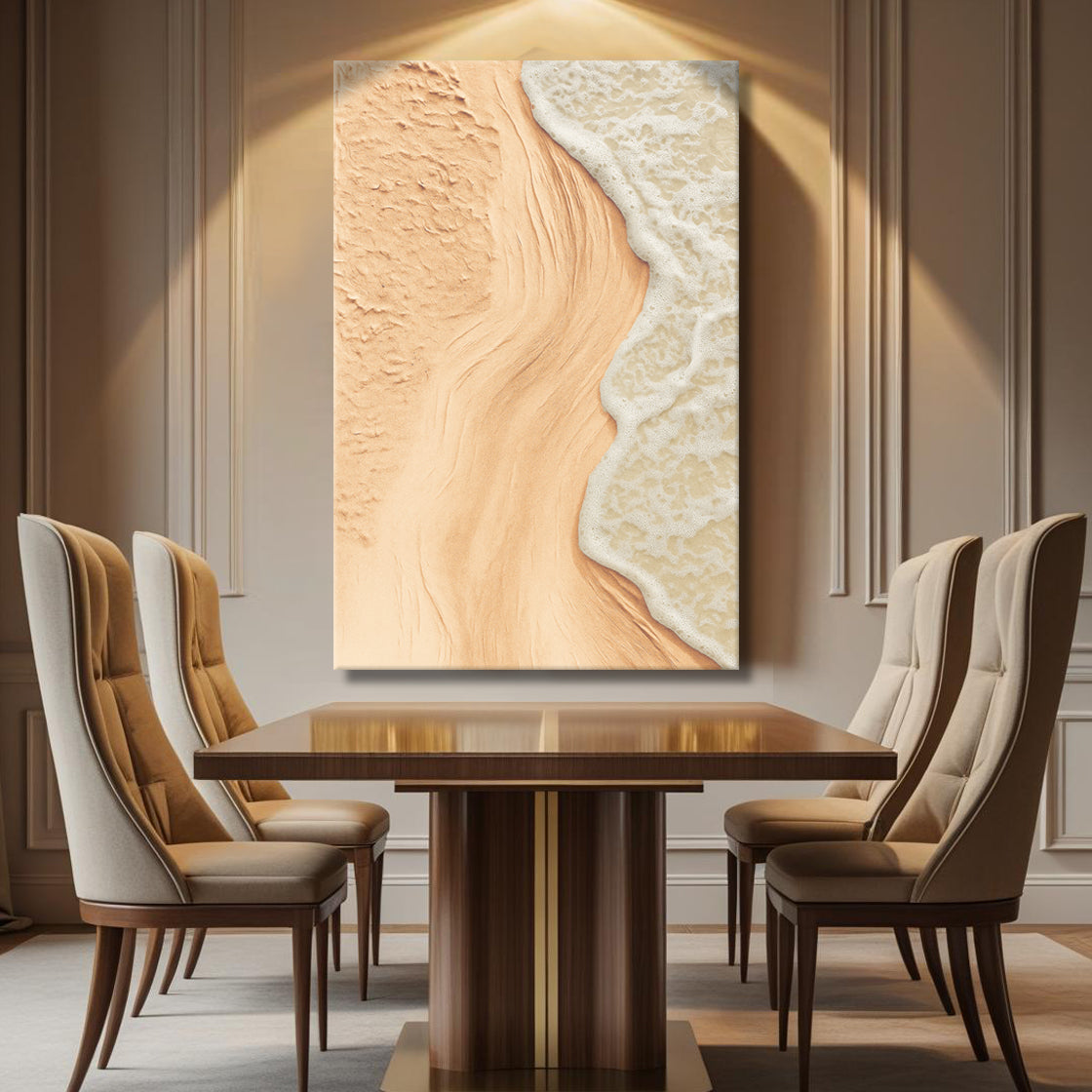 Beige Beach Coastal Canvas Wall Art, Premium Gallery Wrapped – view 4