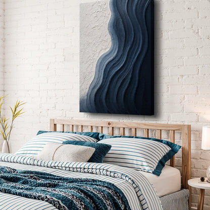 Abstract Minimalist Wave Impasto Canvas Wall Art, Gallery Wrapped – view 2