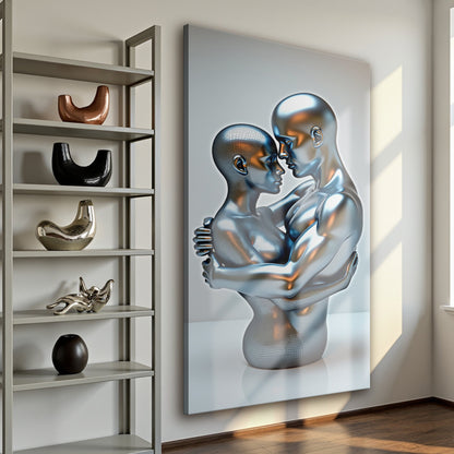 Eternal Love Figure Abstract Canvas Wall Art II, Wide Format – view 2