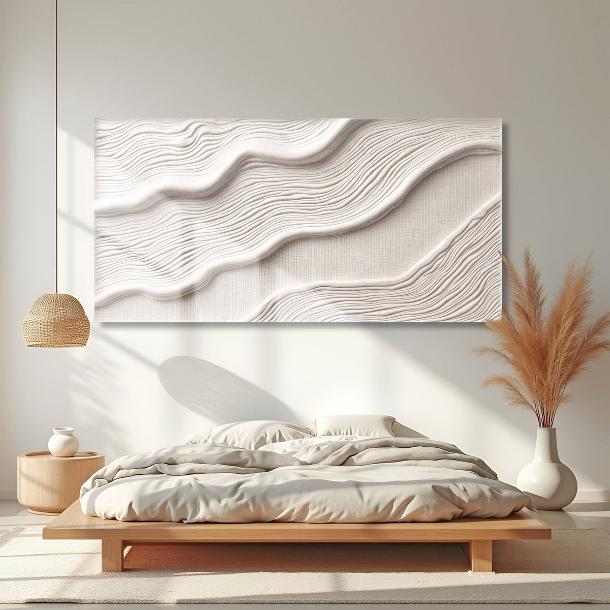 Ivory Abstract Canvas Wall Art II, Wide Gallery Wrapped – view 2