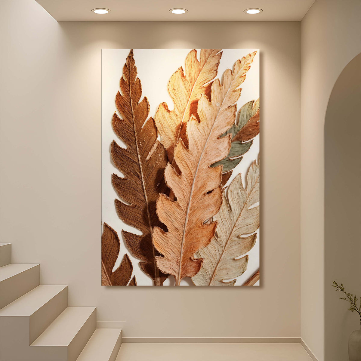 Abstract Autumn Leaves Canvas Wall Art, Premium Gallery Wrapped – view 5