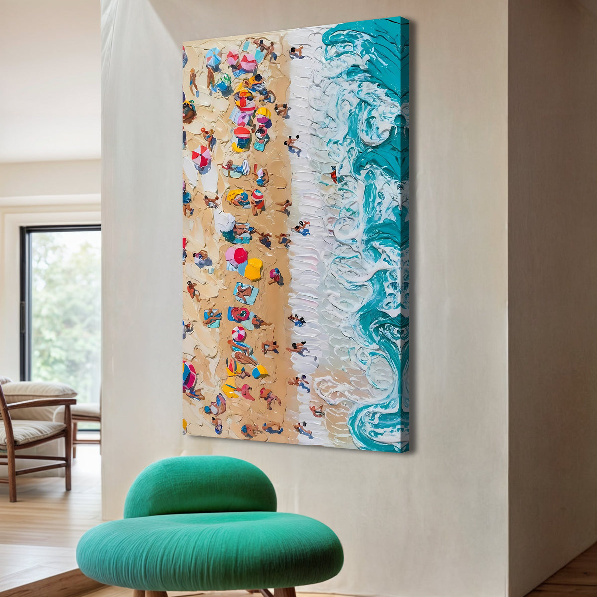 Beach Days Coastal Canvas Wall Art VII, Wide Gallery Wrapped Print – view 3