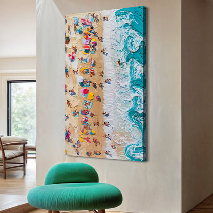 Beach Days Coastal Canvas Wall Art VII, Wide Gallery Wrapped Print – view 3