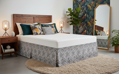 Winter Moon Zebra Print Bed Skirt with Gold Accents, 14-Inch Drop – view 2