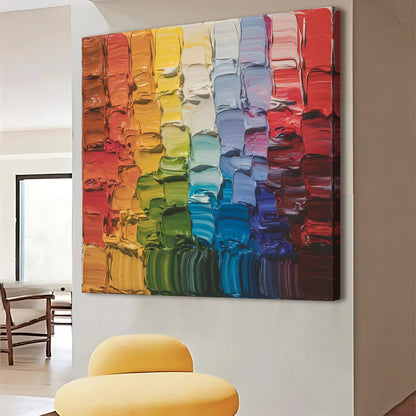 Chroma Flow Abstract Square Canvas Wall Art, Gallery Wrapped – view 4