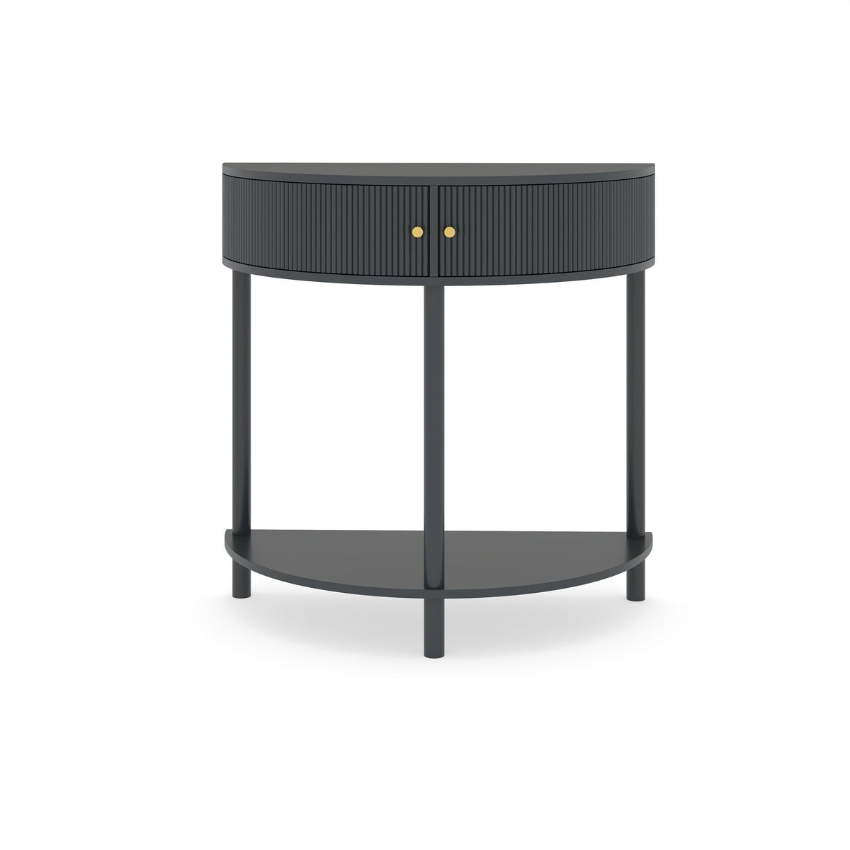 Demi Lune Half-Moon Console Table with 2 Storage Drawers – view 2