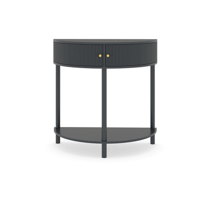 Demi Lune Half-Moon Console Table with 2 Storage Drawers – view 2