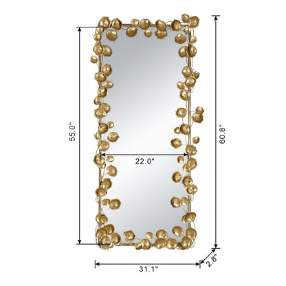 Full-Length Floor Mirror with Gold Leaf Iron Frame, 60.8 Inch – view 4