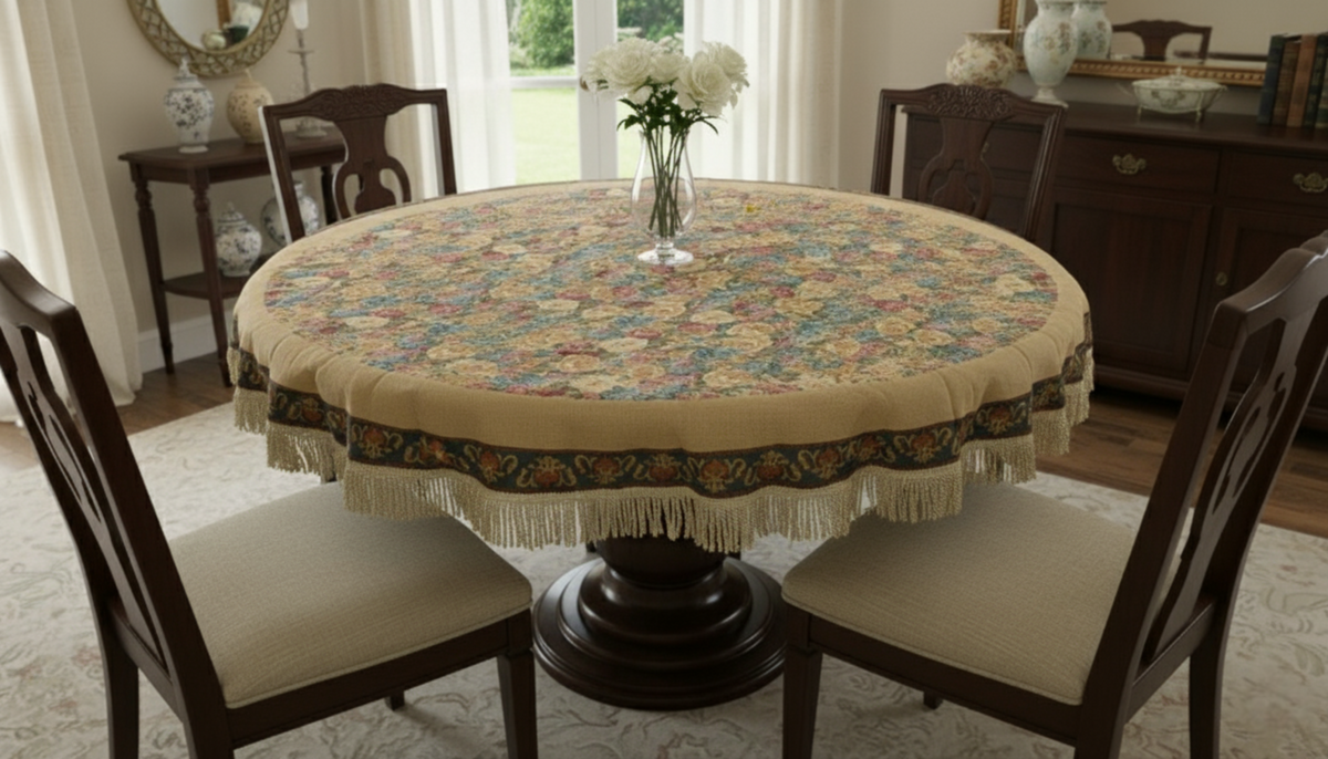 Morning Awakening Colorful Floral Woven Tapestry Tablecloth – view 6