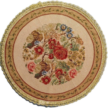 Morning Meadow Colorful Floral Country Rustic Woven Tablecloth – view 9