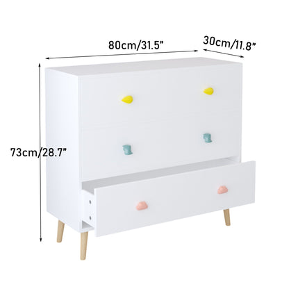 3-Drawer Kids Dresser with Anti-Tip Safety, White or Green – view 4