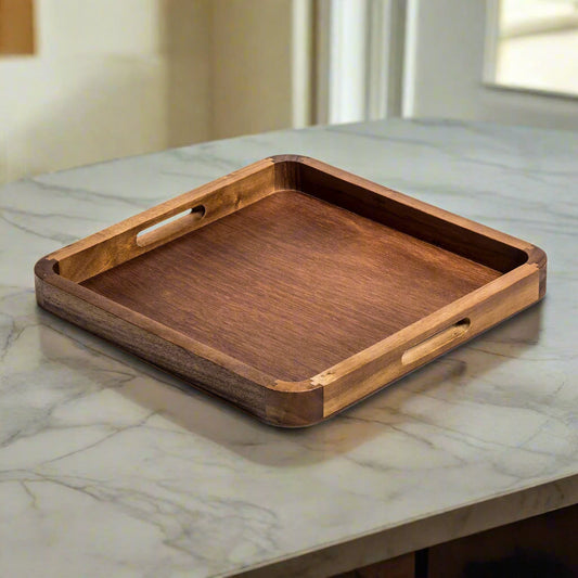 Acacia Wood Square Serving Tray