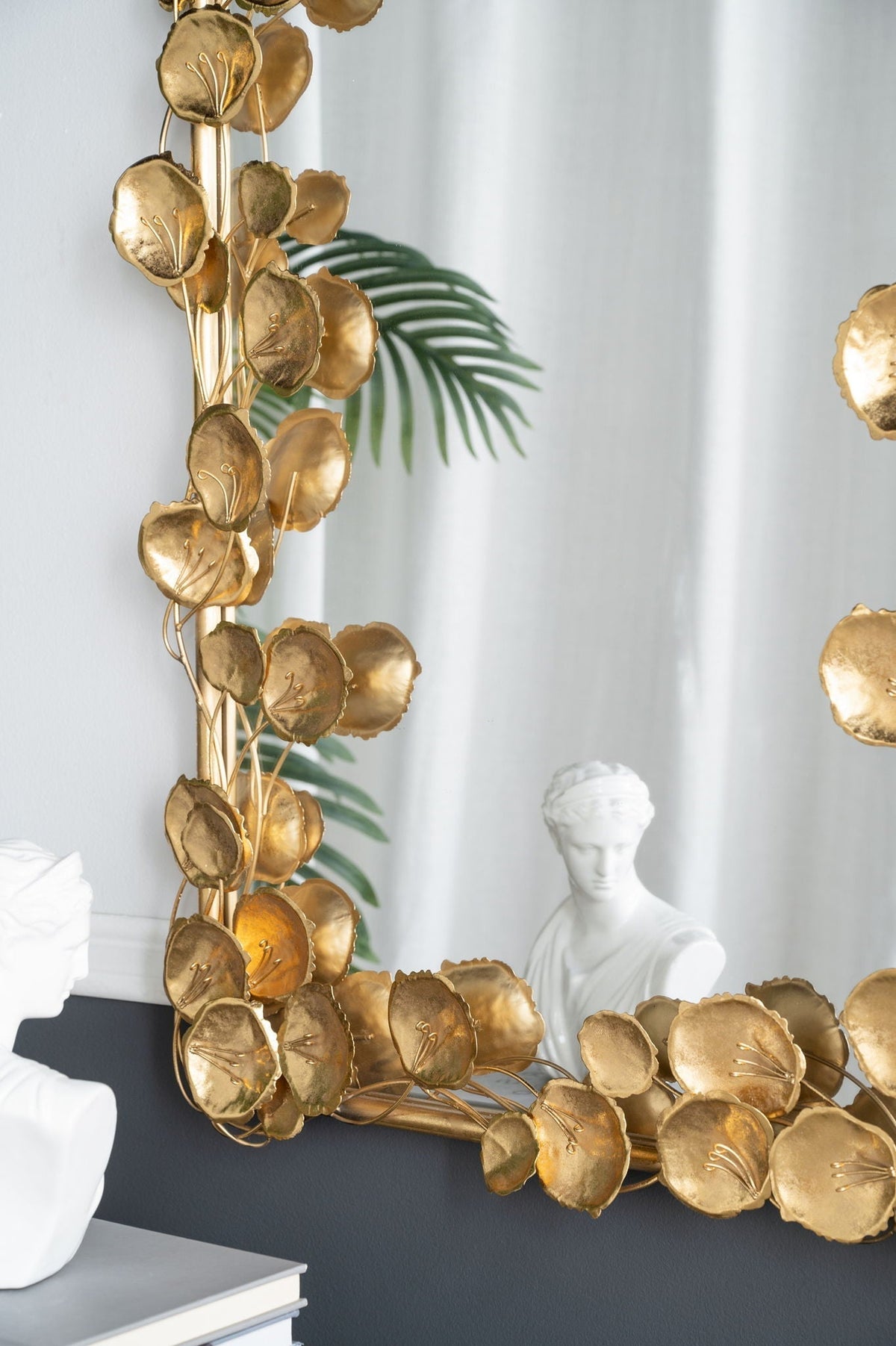 Full-Length Floor Mirror with Gold Leaf Iron Frame, 60.8 Inch – view 5