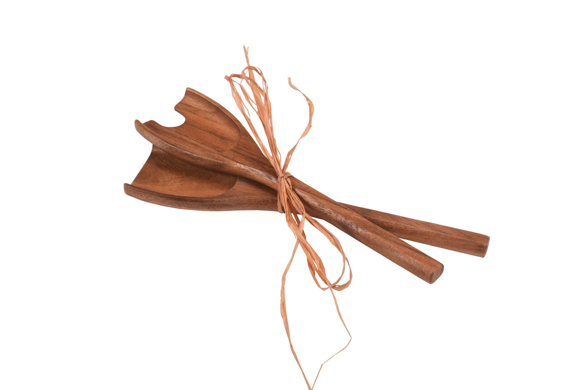 Acacia Wood Salad Servers: A Two-Piece Culinary Set