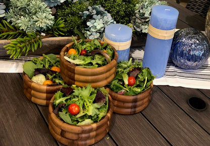 Individual Acacia Wood Salad Bowls for Personal Servings, Set of 4 – view 2