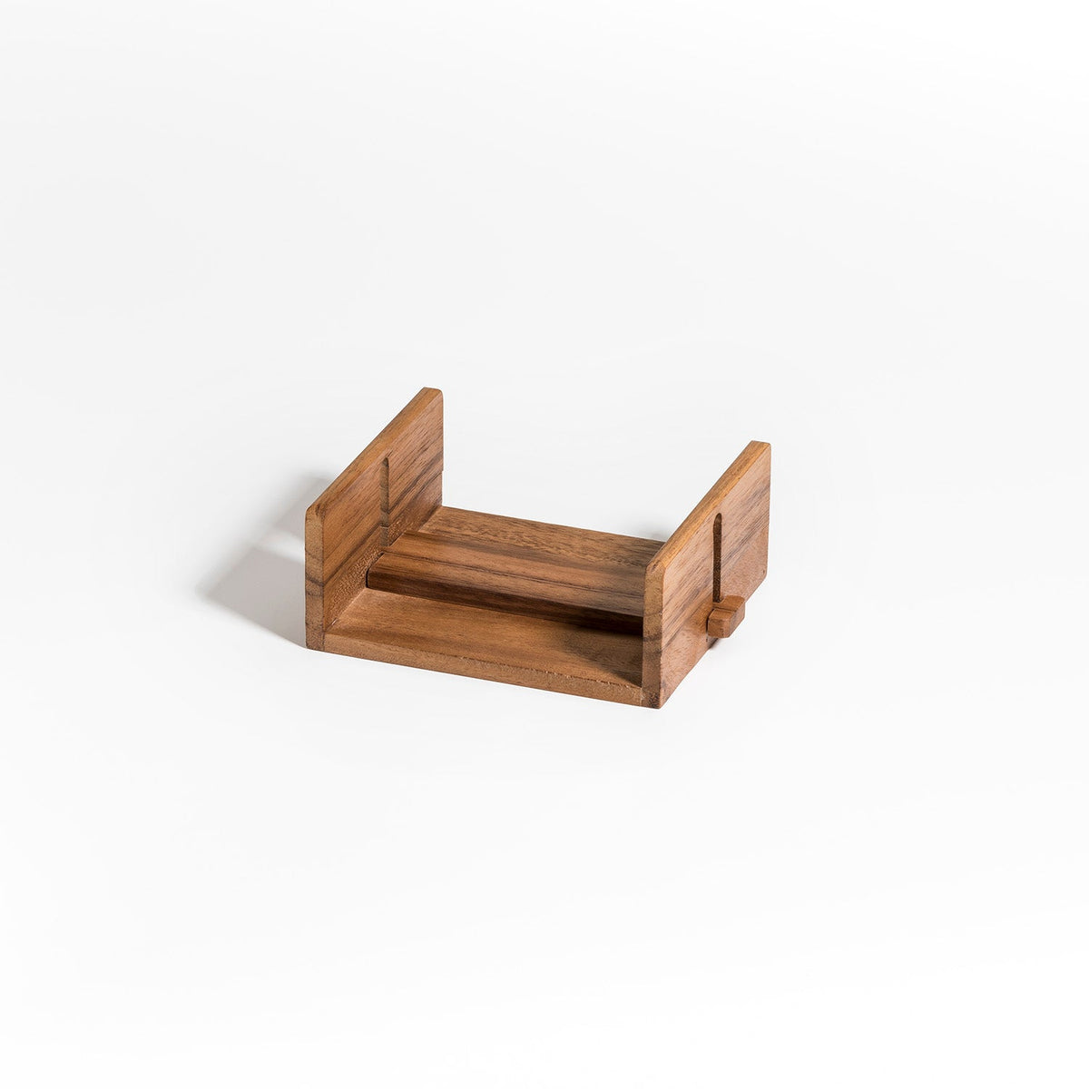 Acacia Wood Cocktail Napkin Holder with Adjustable Middle Bar – view 2