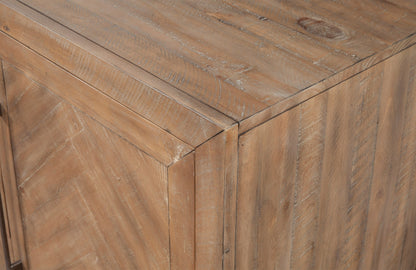Aiden Pine Sideboard with Chevron Inlay, Natural Weathered – view 10