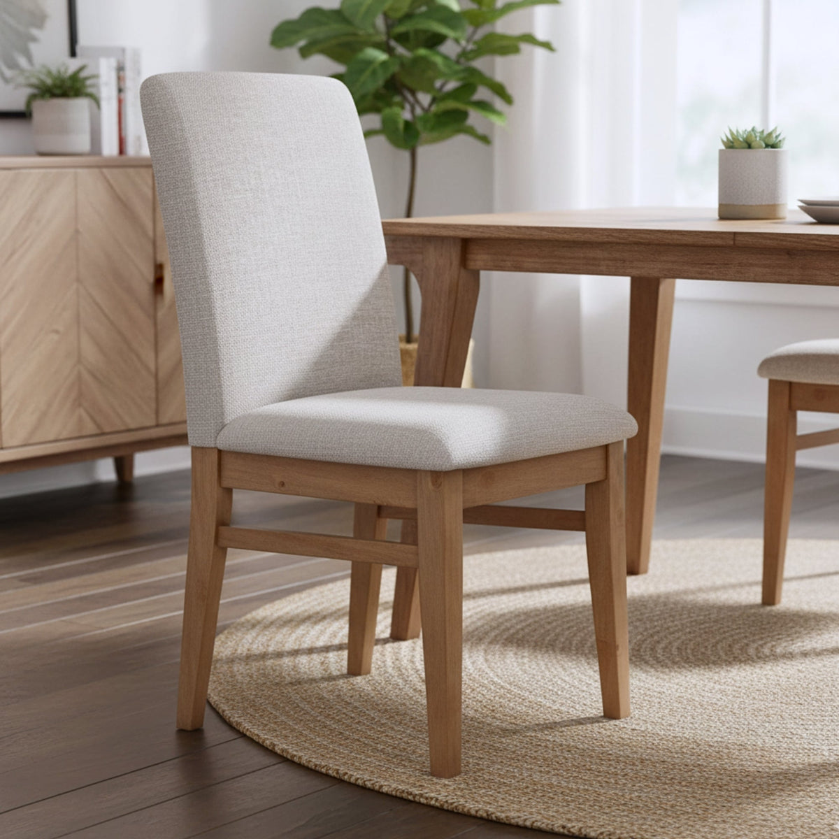 Olejo Natural Finish Side Chairs, Set of Two