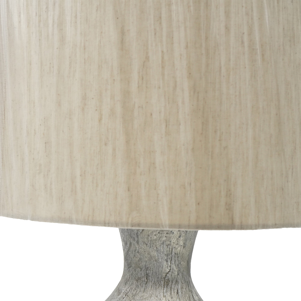 Hand-Finished Silver Mercury Glass Table Lamp with Linen Shade – view 2