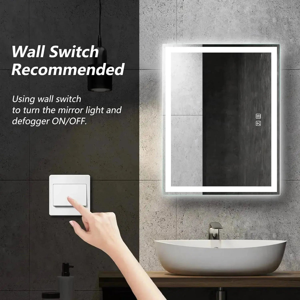 36 x 24 Inch Center Glow LED Bathroom Vanity Mirror with Anti-Fog – view 12