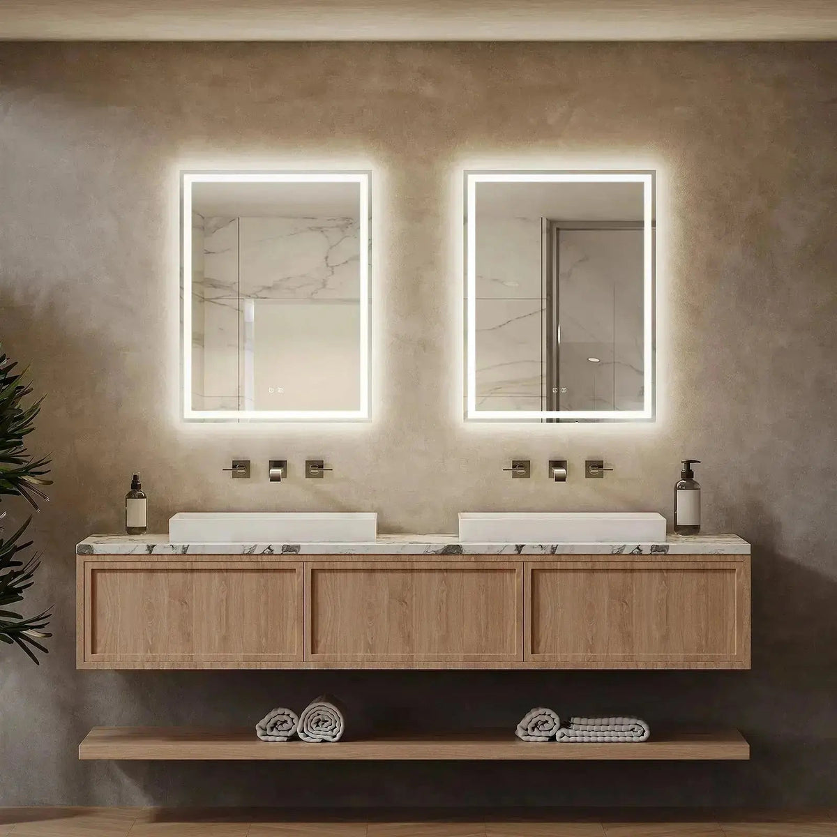 36 x 24 Inch Center Glow LED Bathroom Vanity Mirror with Anti-Fog – view 2